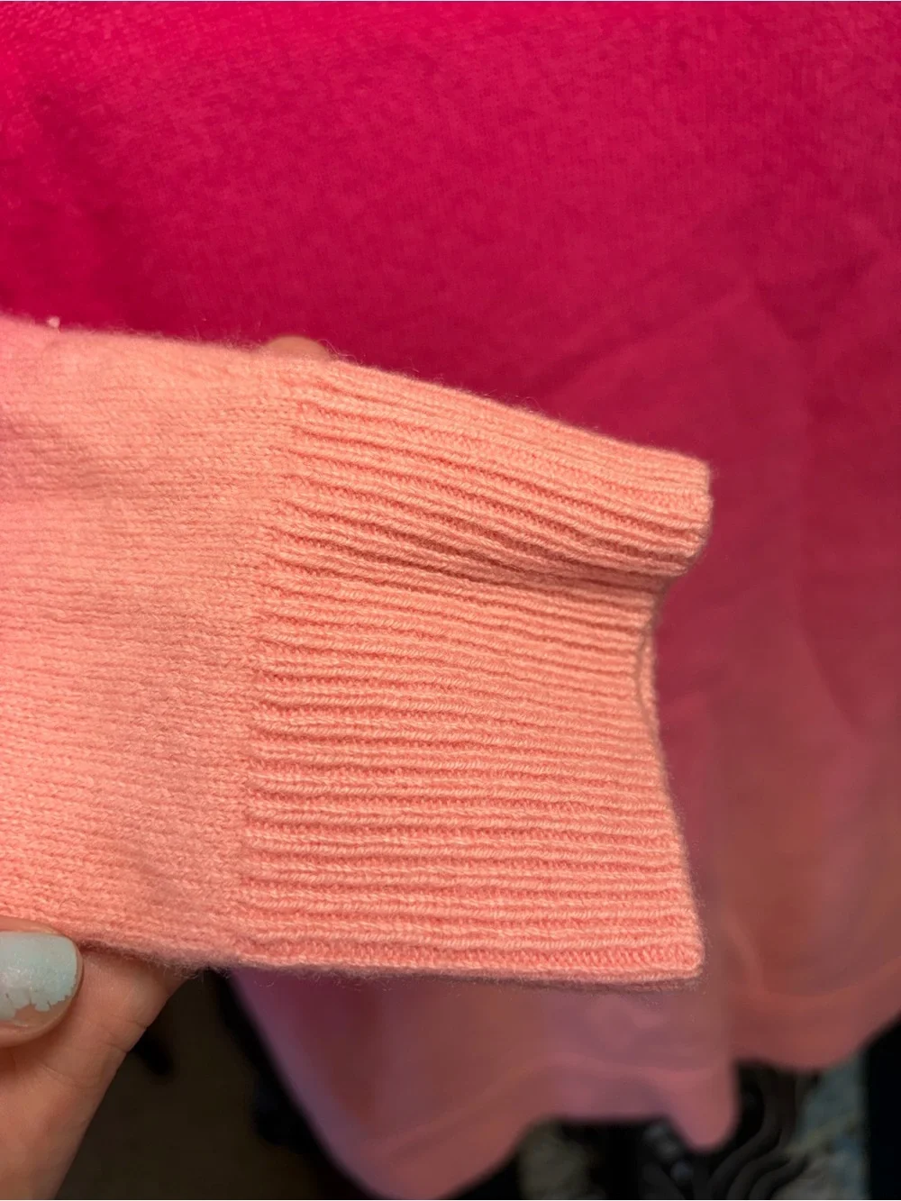 Alice + Olivia Gleeson Dip Dye Pink Ombré Cashmere Sweater